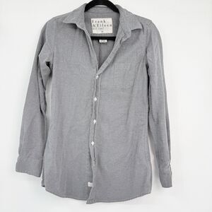 Frank & Eileen Women's XS Gray Button-Up Cotton Minimalist Quiet Luxury Classic